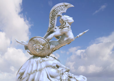 Sculpture numérique illustrant la Naissance d' Athéna