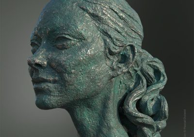 Tete 3D bronze de Marion Cotillard