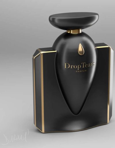 Flacon de parfum DropTears noir en 3D