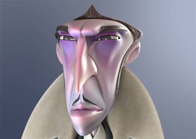 Character design 3D cartoon d'un sicilien de face